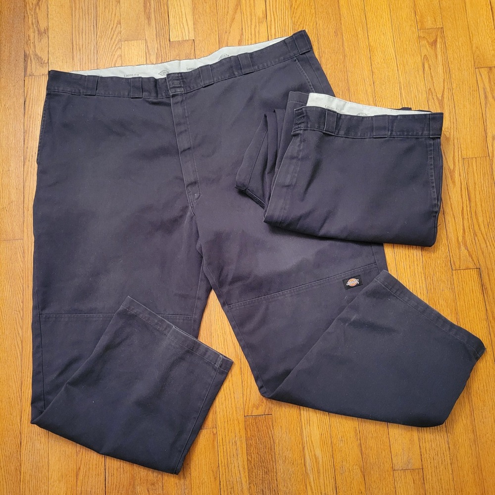 2 Pair Dickies Loose Fit Double Knee‎ Work Pants Black 50x32 Utility Gorpcore